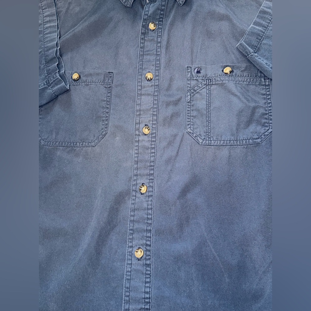 Carhartt Men’s XL Regular 100% Cotton Short Sleeve Work Shirt Blue 2010 RN14806 - Picture 8 of 12